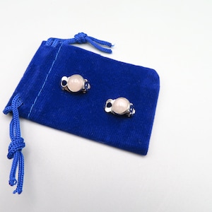 Handmade Gemstone Hypoallergenic Clip-On Earrings: Rose Quartz, Tiger's Eye, Lapis Lazuli