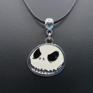 Jack Skellington Pendant Necklace: Handmade Enamel Jewelry