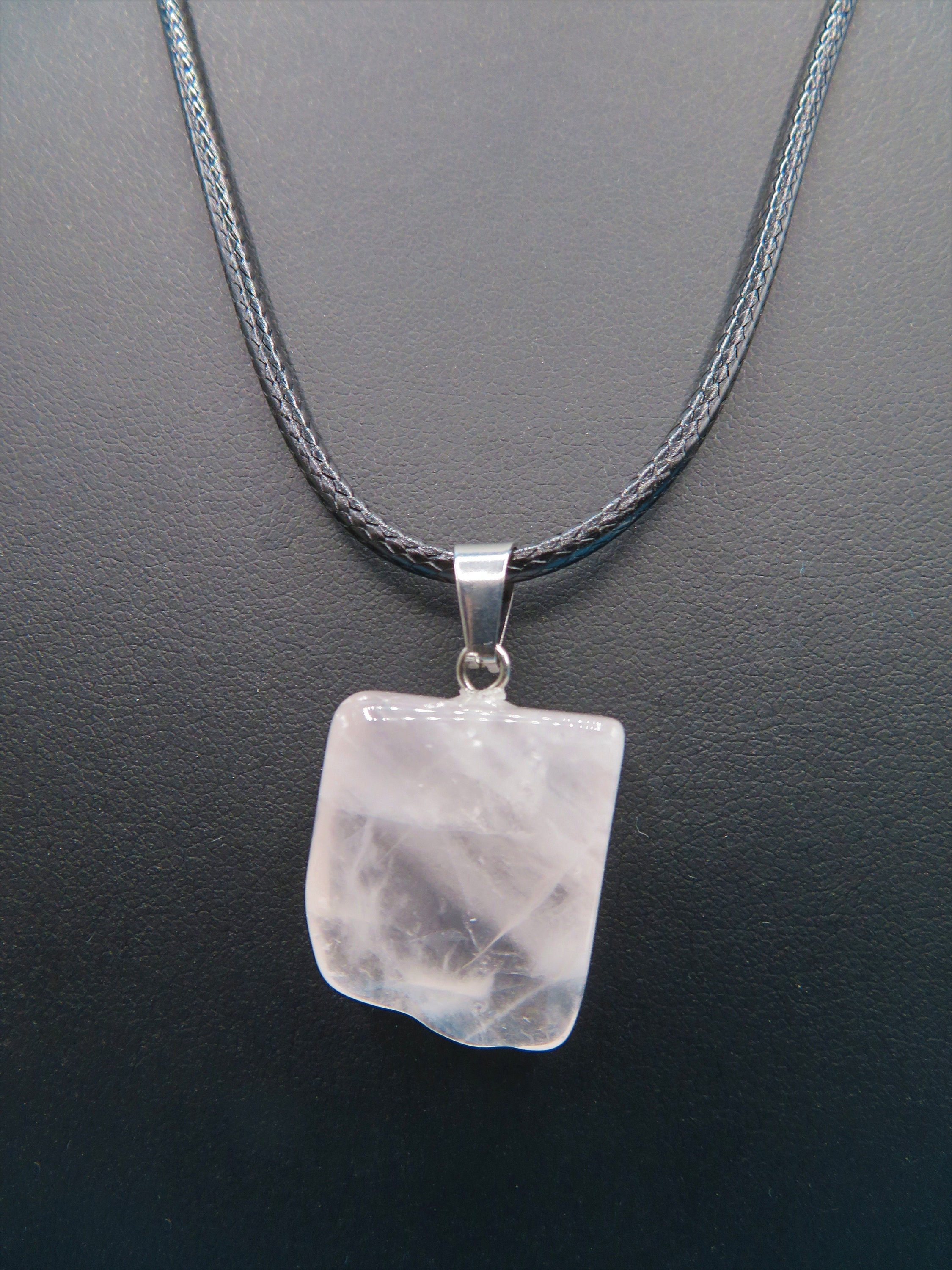 Handmade Rose Quartz Pendant Necklace: Natural Pink Gemstone, Sterling Silver Option