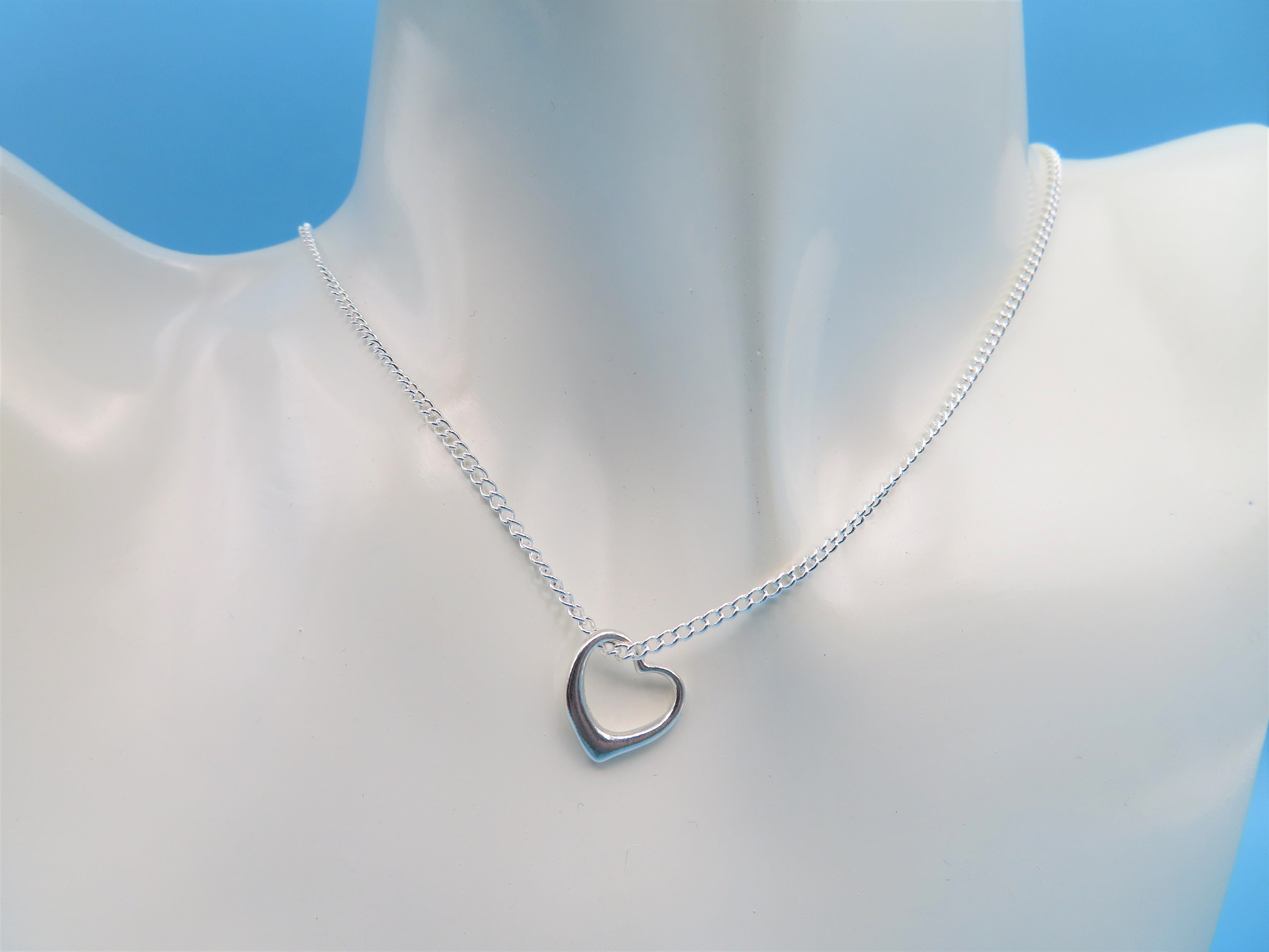 Mr. Gadget's Solutions Collana Con Ciondolo Cuore In Argento Sterling 925 – Galleggiante – Regalo Per Anniversario