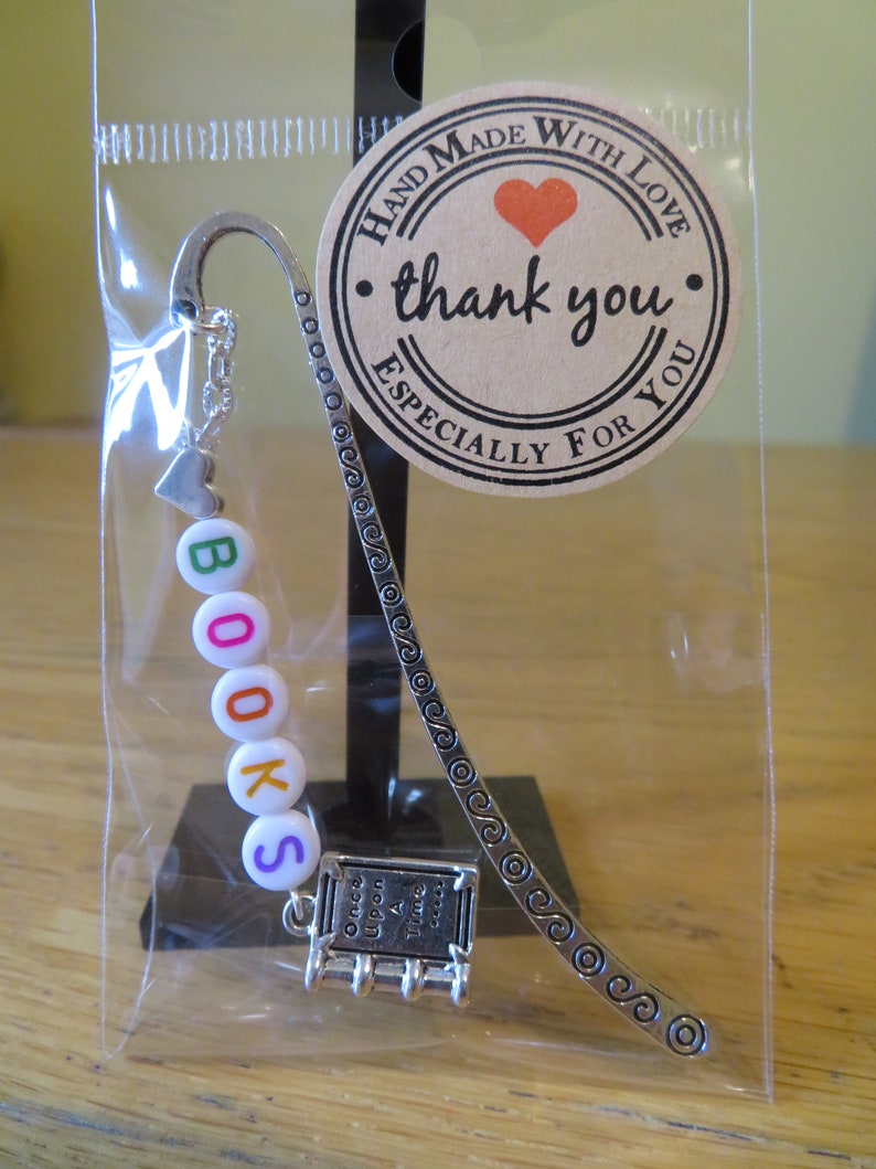 Cute & Unique LOVE BOOKS Metal Bookmark With Multicoloured Beads With