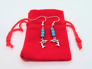 Orecchini A Cuore In Turchese Naturale E Argento Sterling 925 - Gioielli Boho Ipoallergenici, Regalo Per Donne