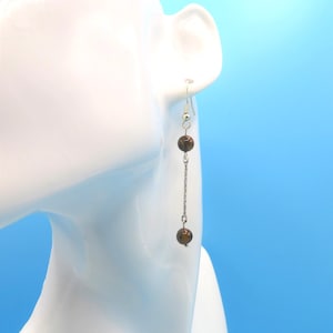 Handmade Tiger&#39;s Eye Sterling Silver Dangle Earrings