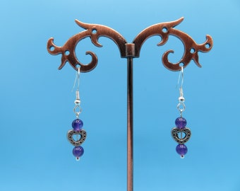 Orecchini A Cuore In Argento S925 Con Cristalli Multicolori E Ametista - Pendenti Eleganti Per Donne - 2