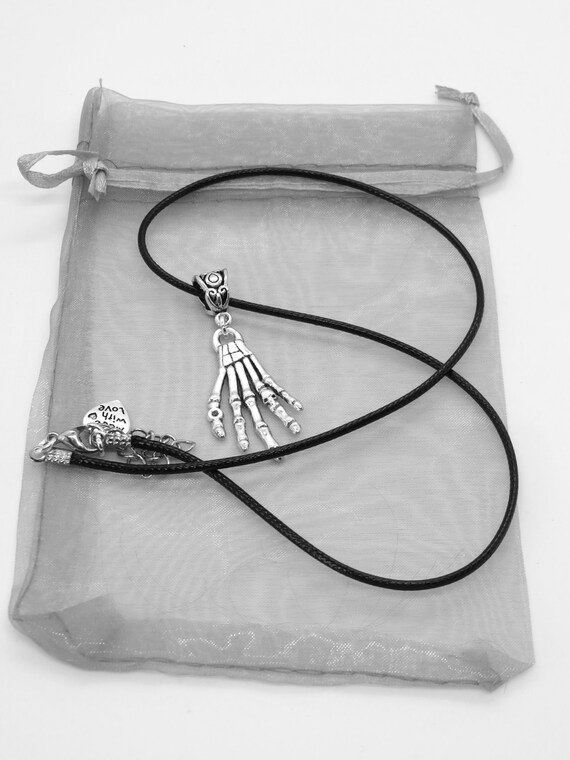 Collier Ancien Pendentif En Os Sculpté Personnage - Cordon Cuir Noir