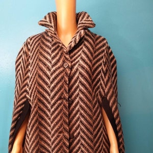 SALE Gorgeous Handmade Vintage cape poncho jacket Ombre 50s 60s One of a kind long pin up new condition L XL Plus size mens Womens image 1