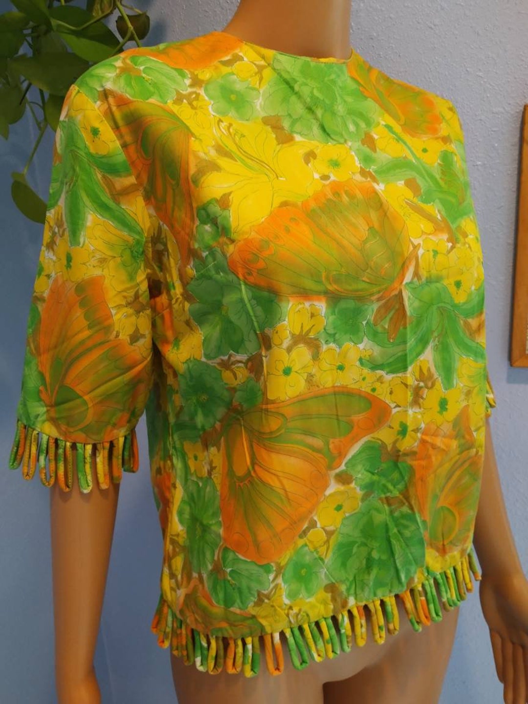 1960s Handmade Blouse Top Amazing Loop Fringe True Vintage Trim Detail ...