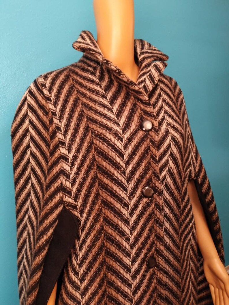 SALE Gorgeous Handmade Vintage cape poncho jacket Ombre 50s 60s One of a kind long pin up new condition L XL Plus size mens Womens image 5