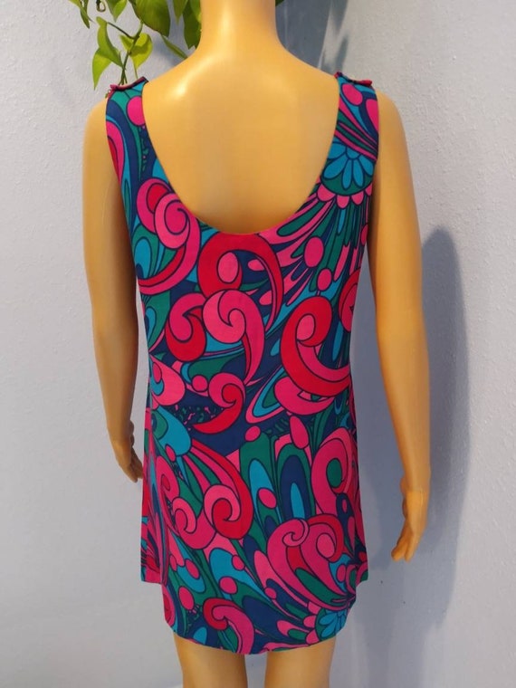 SALE Stunning 1960s Mid shift dress Psychedelic P… - image 4