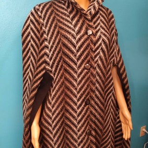 SALE Gorgeous Handmade Vintage cape poncho jacket Ombre 50s 60s One of a kind long pin up new condition L XL Plus size mens Womens image 4