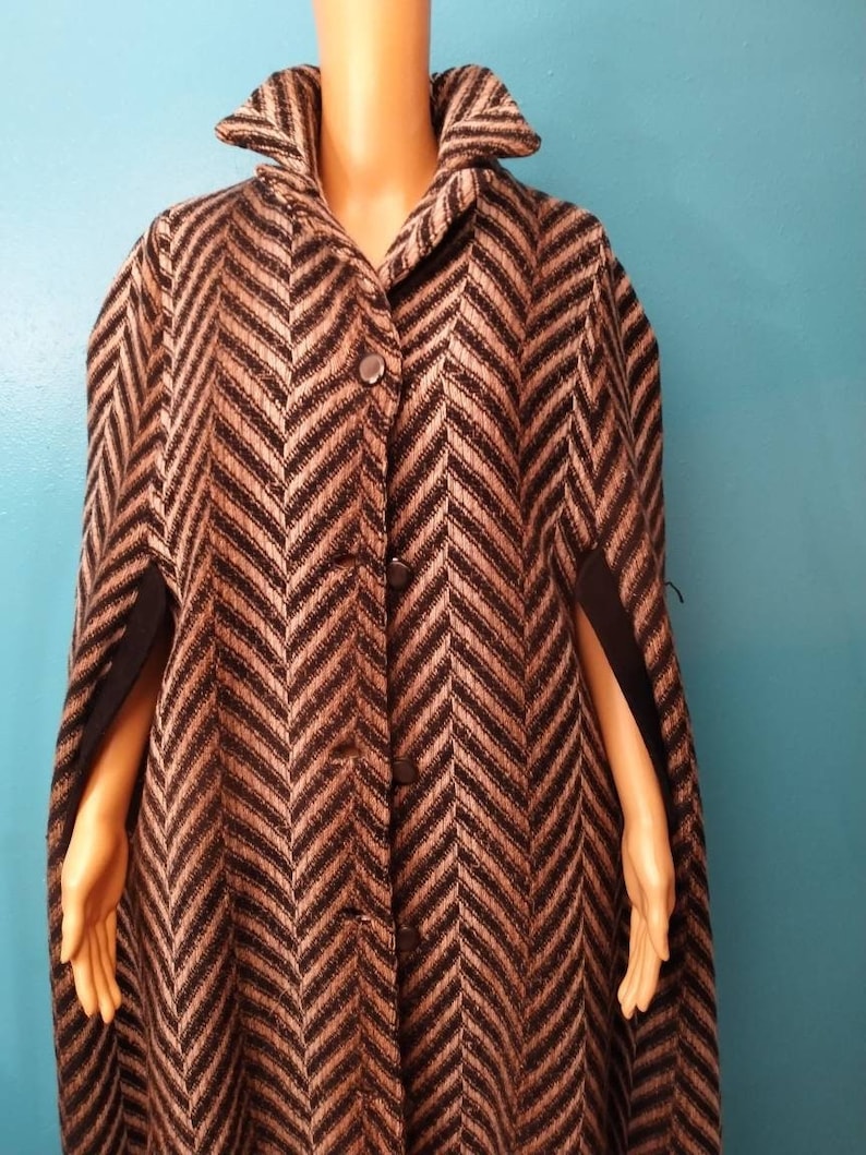 SALE Gorgeous Handmade Vintage cape poncho jacket Ombre 50s 60s One of a kind long pin up new condition L XL Plus size mens Womens image 1