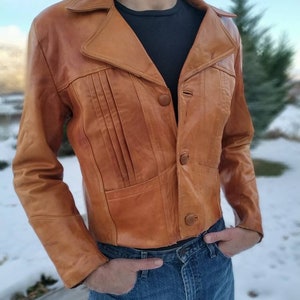Butter soft Gorgeous tailoring fitted 1970s True Vintage Real Leather Bomber Moto jacket mororcycle Coat Men&#39;s Women&#39;s Unisex M L XL Mexico