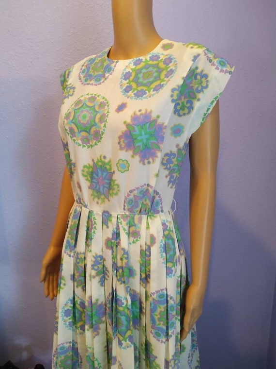 strapless open back dress Blue Multi Floral Embroidered Flounce Halter Dress main image 1