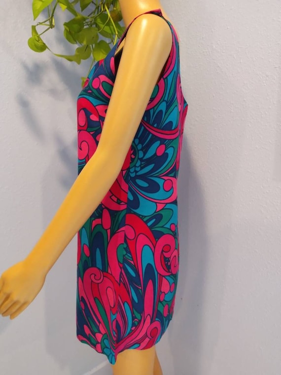 SALE Stunning 1960s Mid shift dress Psychedelic P… - image 7