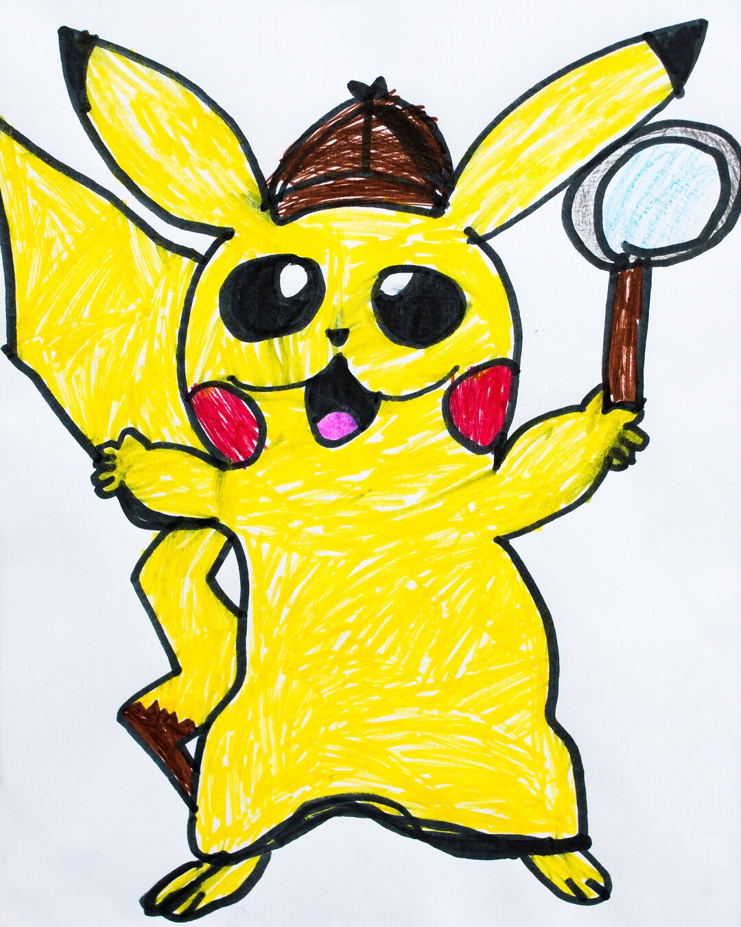 Original Detective Pikachu Drawing Size 8x10 By Etsy