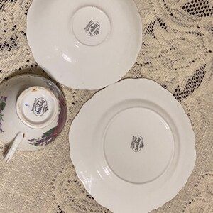 Crown Regent Bone China Trio Vintage Cup and Saucer and Snack Set image 10