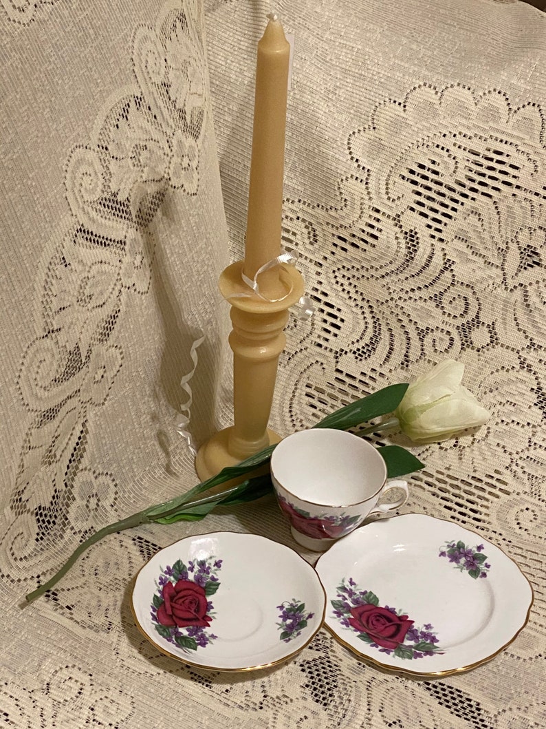 Crown Regent Bone China Trio Vintage Cup and Saucer and Snack Set image 2