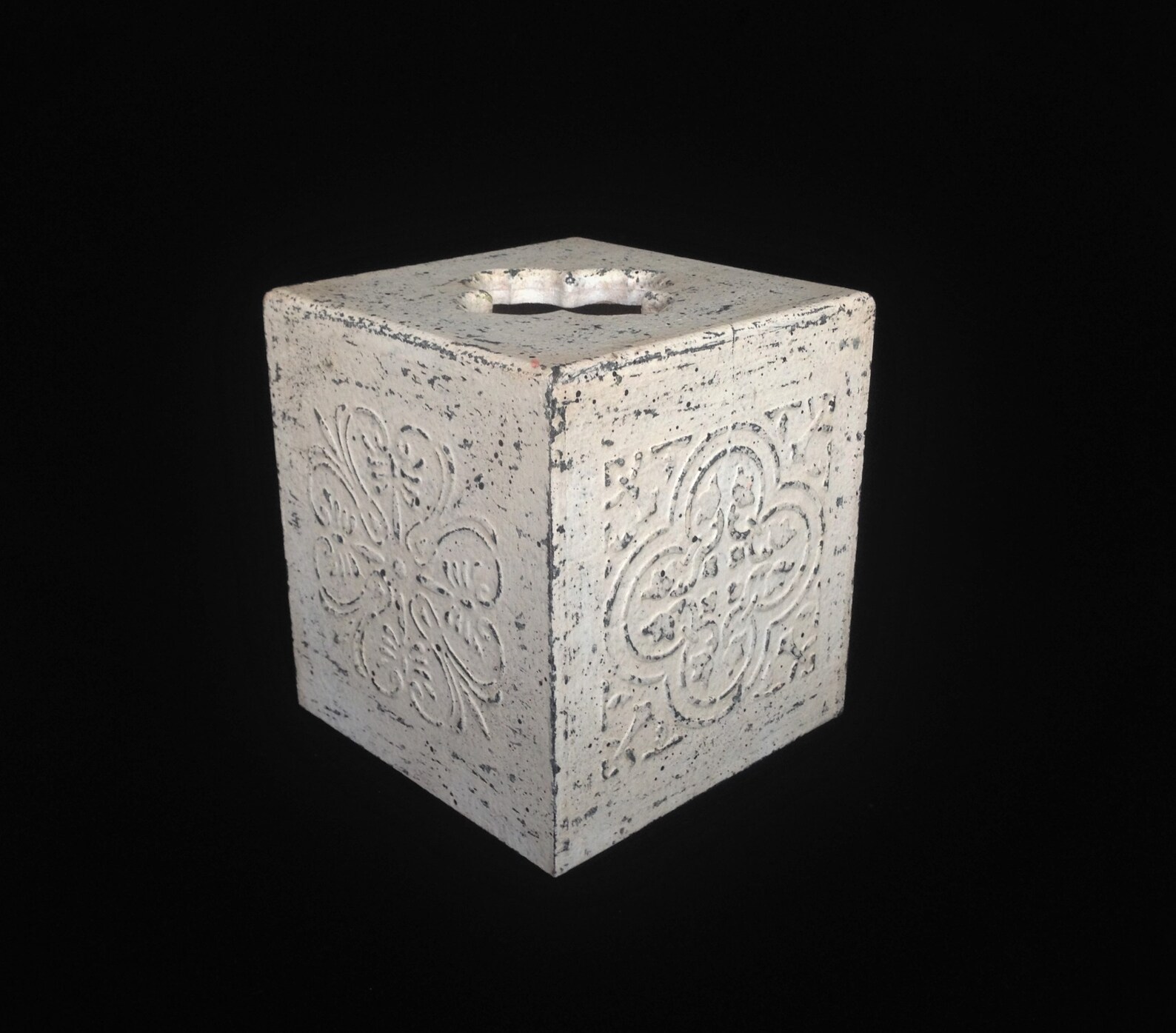 French vintage Tissue box cover square Kitchen napkin box Etsy