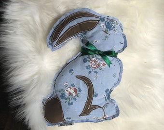 Bunny Cuddle made from Recycled Material / Vintage Fabric Rabbit Snuggle