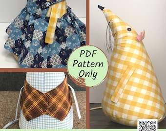 Mouse Doorstop PDF with Waistcoat and Apron Front Dress Outfit PDFs • PDF Digital Sewing Pattern • Create Your Own Doorstopper