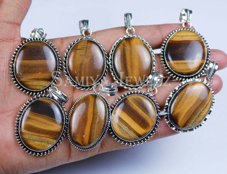 AAA Quality Pendants Lot Amazing ! 925 Silver Plated Pendant Bezel Pendant Wholesale Lot Wholesale Yellow Tiger Eye Pendant Lot
