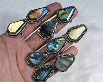 Multi Labradorit Ring Sarg Ringe Spannzange Ring Sarg Labradorit Edelstein Ring Sterling Silber Ring Labradorit Schmuck handgemachte Ring Geschenk