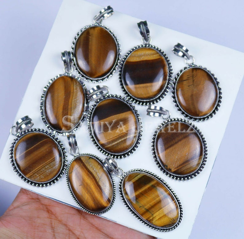 AAA Quality Pendants Lot Amazing ! 925 Silver Plated Pendant Bezel Pendant Wholesale Lot Wholesale Yellow Tiger Eye Pendant Lot
