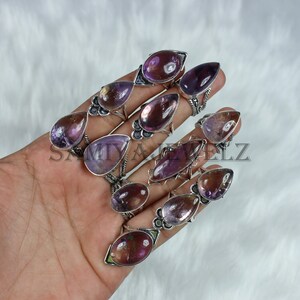 Natural Ametrine Ring, Wholesale Ametrine Designer Gemstone Ring, Silver Plated Ring Crystal Ametrine Ring, Mix Shape Ring, Us Size 6-10