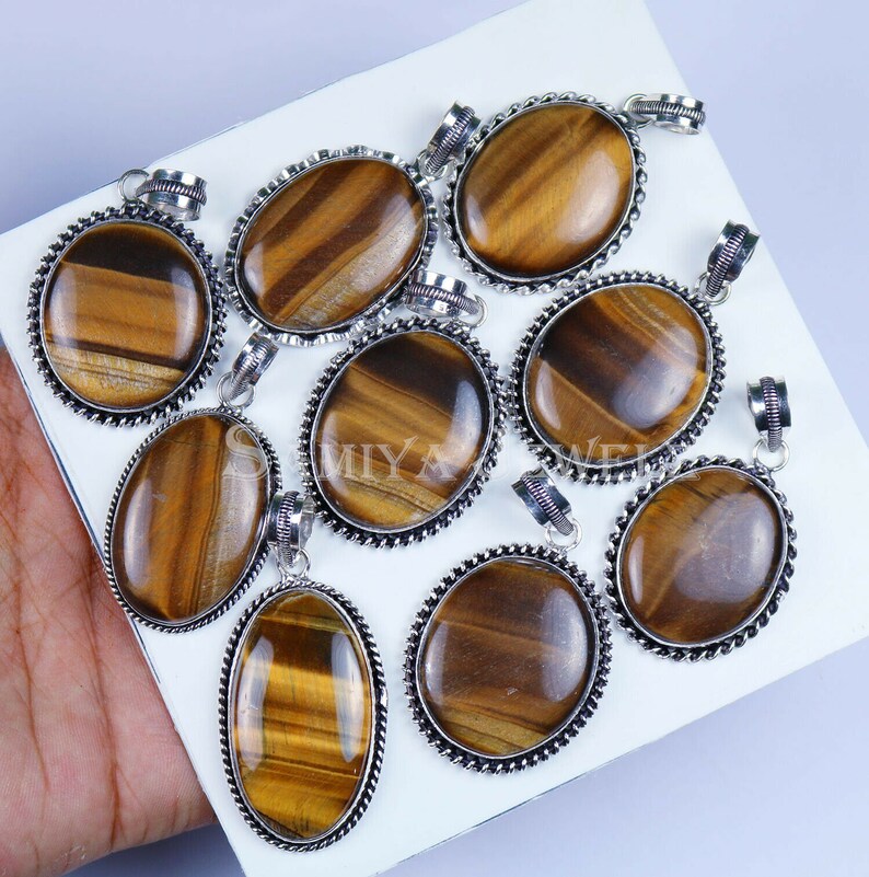 AAA Quality Pendants Lot Amazing ! 925 Silver Plated Pendant Bezel Pendant Wholesale Lot Wholesale Yellow Tiger Eye Pendant Lot