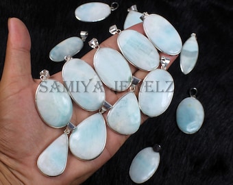 Blue Aragonite -  Aragonite Pendant - Bezel Pendant Sterling Silver Pendant - Aragonite Gemstone Pendant - Aragonite Jewelry- Silver Jewelry
