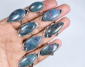 Natural Ruby Kyanite Rings, Handmade Ring, Ruby In Kyanite Gemstone Ring, Sterling Silver Ring, Wholesale Ring, Kyanite Statement Ring Gifts