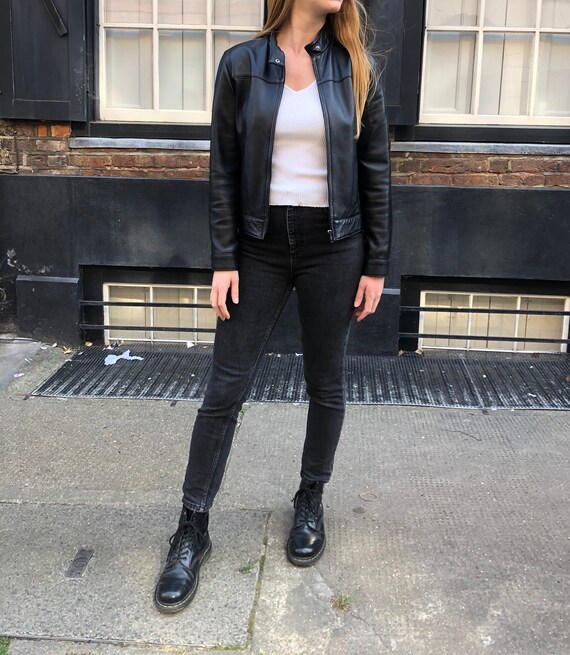 kookai black leather jacket
