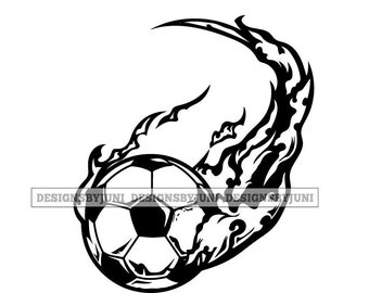 Fireball Soccer Ball Football Silhouette Flame Ball Basketball - Etsy Israel