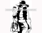 Sexy Woman Drinking Coffee Goddess Diva Sassy Classy Lady Fabulous SVG PNG JPG Vector Clipart Circuit Cut Cutting