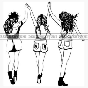 Best Friends Forever Woman Sisters Buddy Queen Love Partner SVG PNG JPG Vector Clipart Circuit Cut Cutting