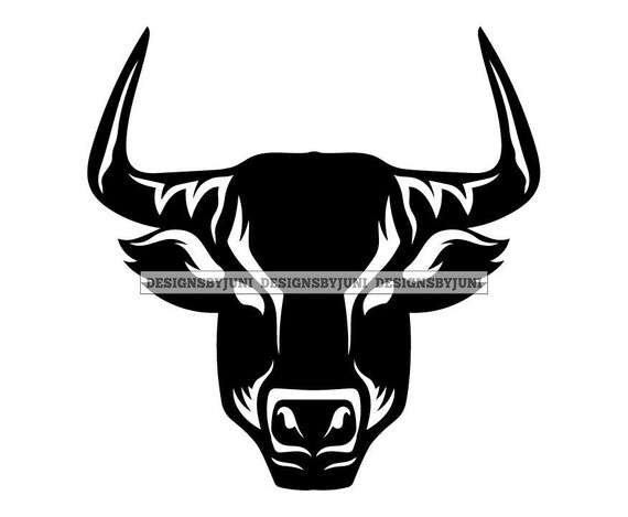 Bull Head Silhouette Angry Bull Rodeo Clipart Bull Head | Etsy