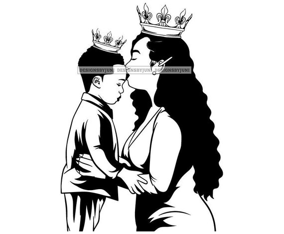 Cute Afro Boy Svg Queen And Prince Svg Afro Mommy And Me Svg Afro Woman