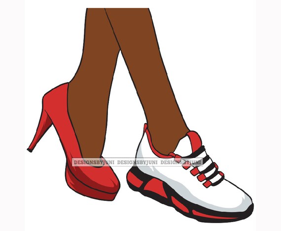 Sneaker en hakken benen vrouw high glamour schoonheid kleding - Etsy  Nederland