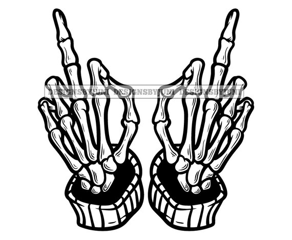 Skeleton Middle Finger Sticker for Sale by Naimlyarts  Redbubble