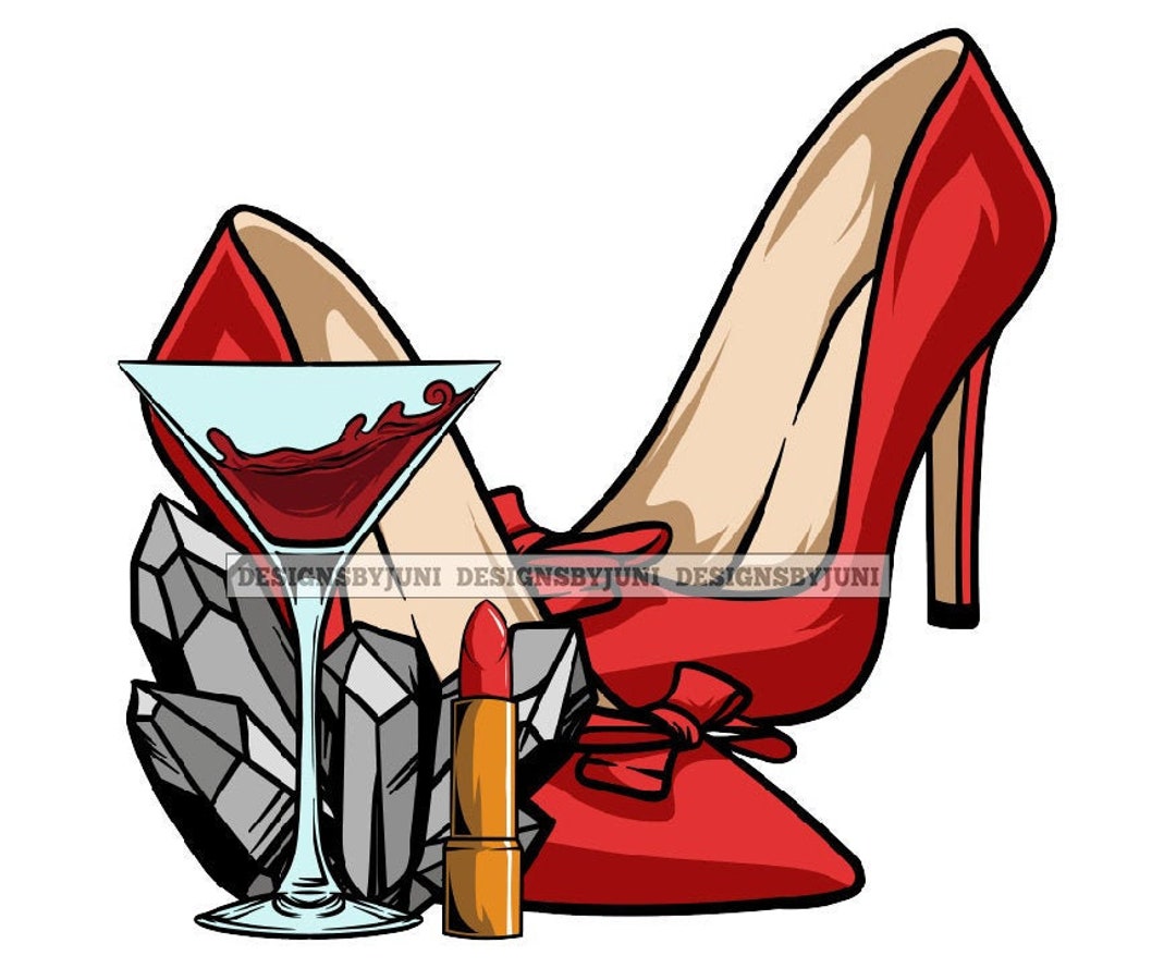 Shoes Heels Glamour Beauty Lipstick Fashion Glass of Wine SVG Etsy