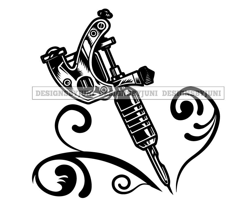 Modern tattoo machine illustration in black and white vector design  11336506 Vector Art at Vecteezy