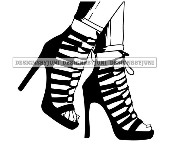 Schoenen Hakken Vrouwen High Glamour Beauty Kleding SVG PNG - Etsy Nederland