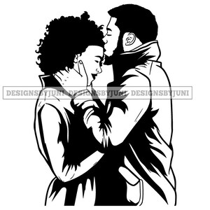 Black Lovely Couple Color African-American Classy Diva Lady Queen SVG PNG JPG Vector Clipart Circuit Cut Cutting