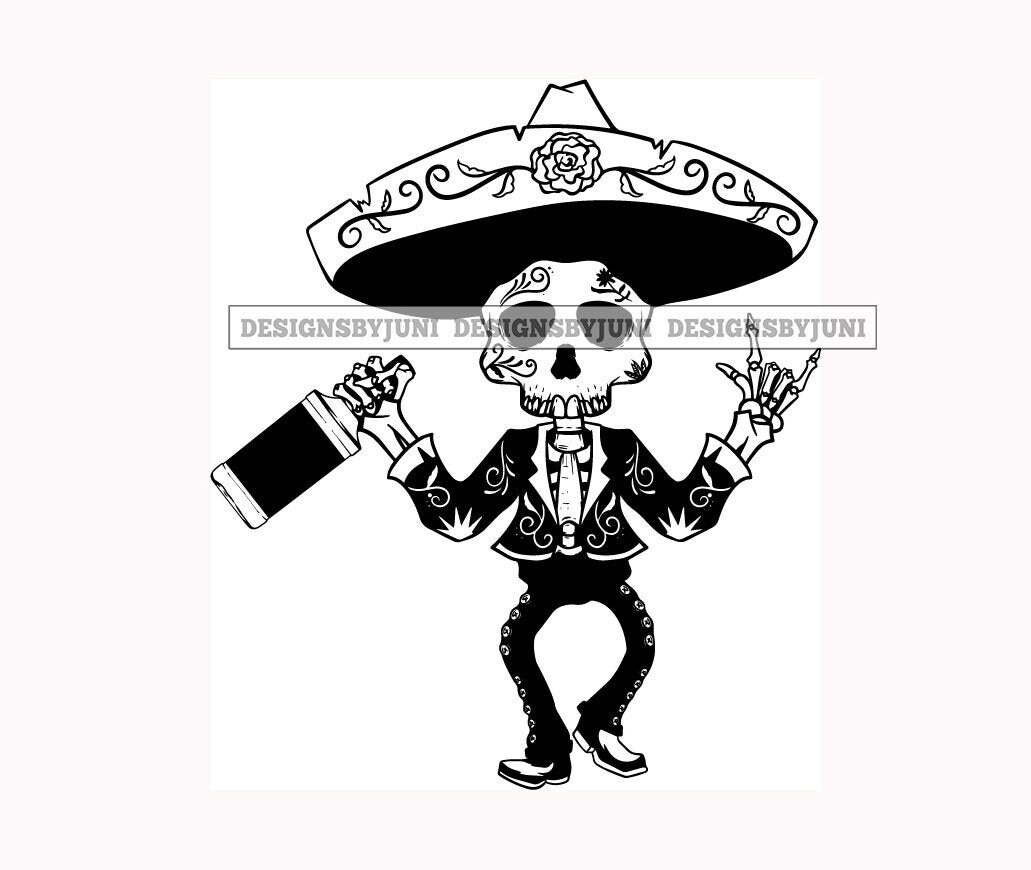 Skull Mexico Hat Dia De Los Muertos 