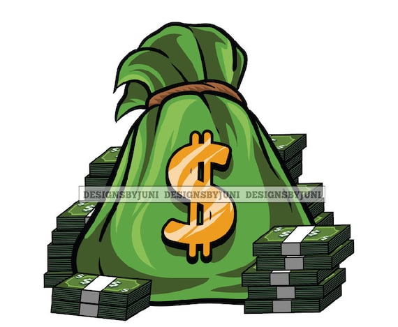 Money Bag Logo 100 Hundred Dollar Bill Love Paper Money Cash - Etsy