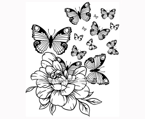 Black Garden Tattoo  Garden tattoos Butterfly tattoos for women Vintage  style tattoos