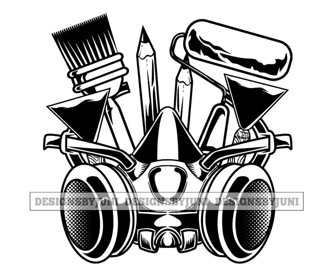 Paint Brush Painter Life Painting Mask Respirator Protection Etsy