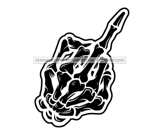 Buy Middle Finger Bone Skull Skeleton Hands Middle Tattoo Logo Online in  India  Etsy