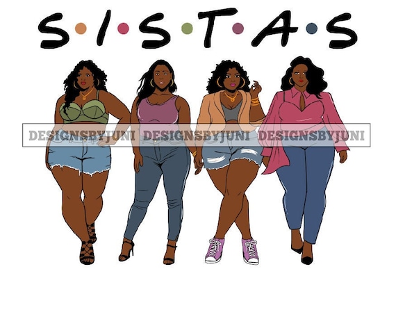 Sistas Afro Women Curvy Plus Size Big and Bougie Black Queen | Etsy