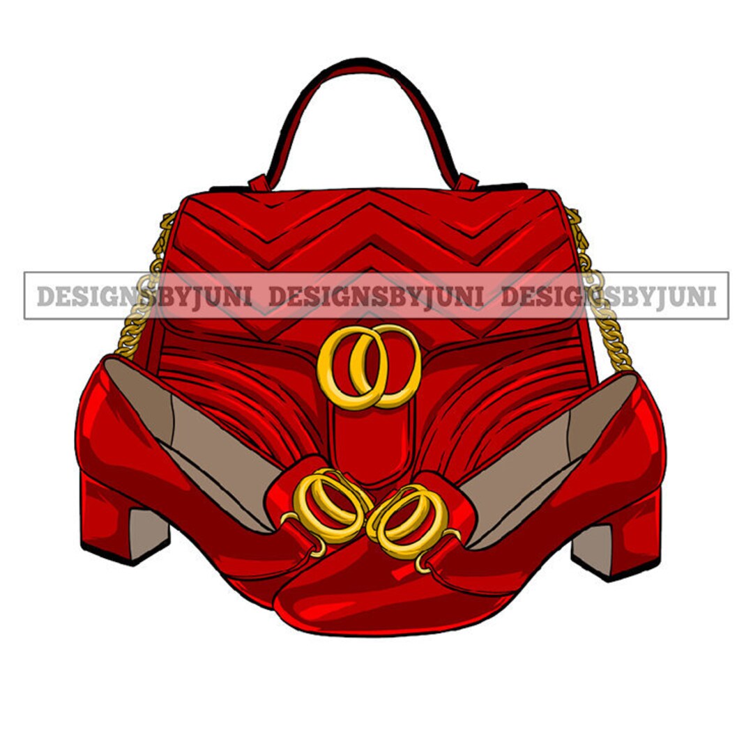 Red Bag Shoes Woman Style Classy Culture Fashion SVG PNG JPG Etsy